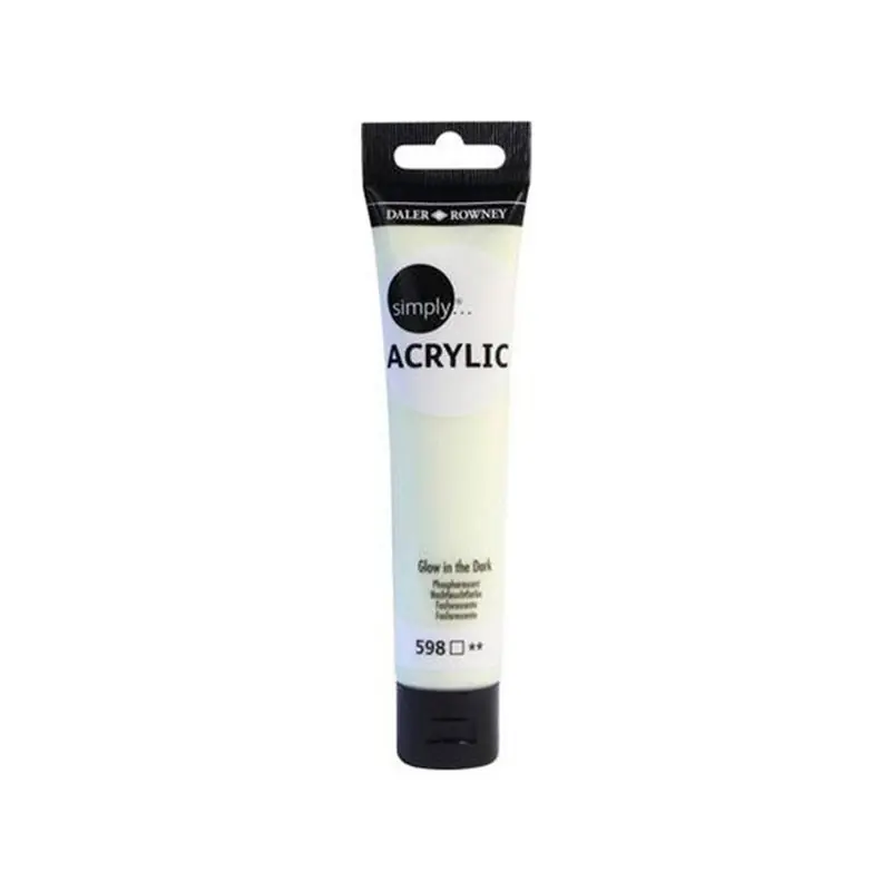 Exclusivo Pintura Acrílica para Manualidades Daler Rowney Brilla en la Oscuridad Tubo 75ML