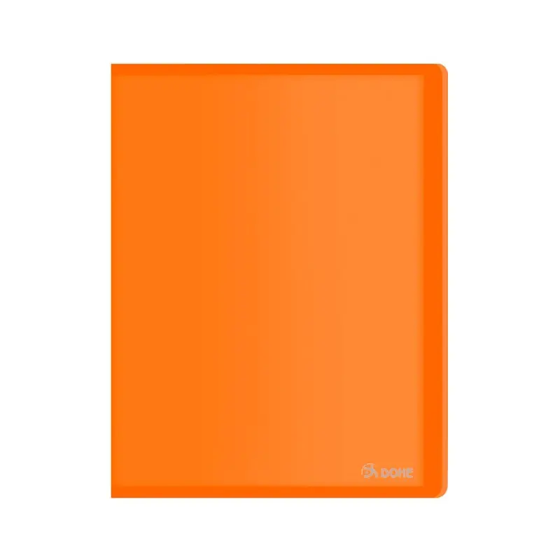 Última Versión Carpeta 10 Fundas Tapa Flexible Naranja