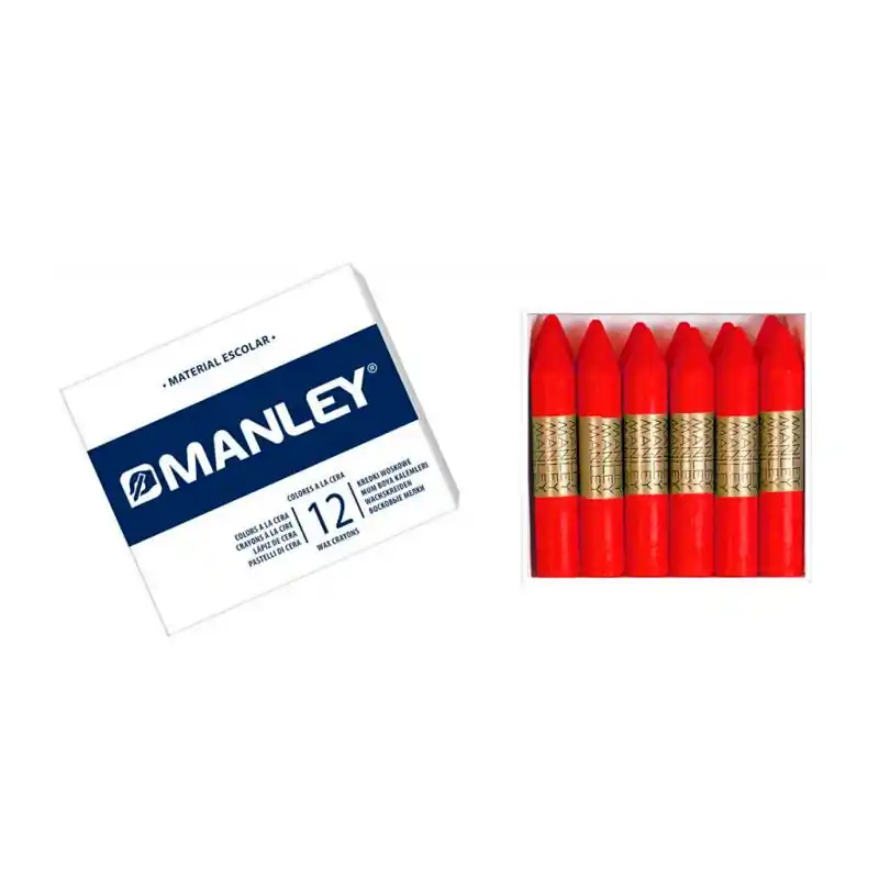 Certificado Ceras de Colorear Blandas Manley Rojo Clásico 12Uds