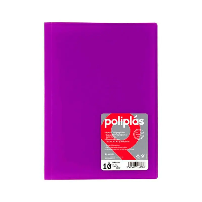 Carpeta 10 Fundas traslúcida Poliplas Violeta Solo Por Tiempo Limitado