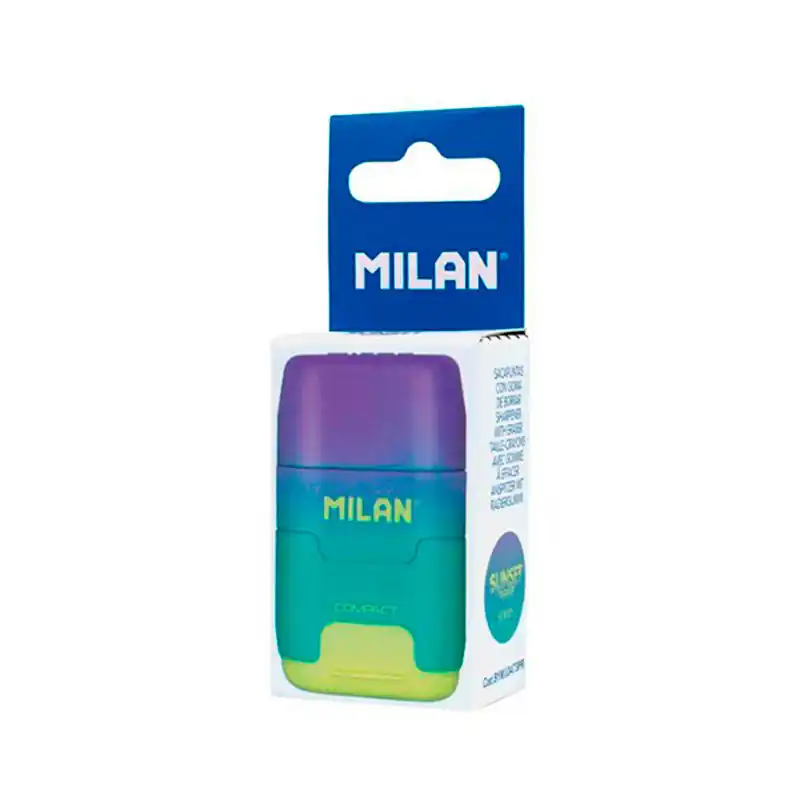Sacapuntas con Goma Afilaborra Milan Lila Amarillo Precio Económico