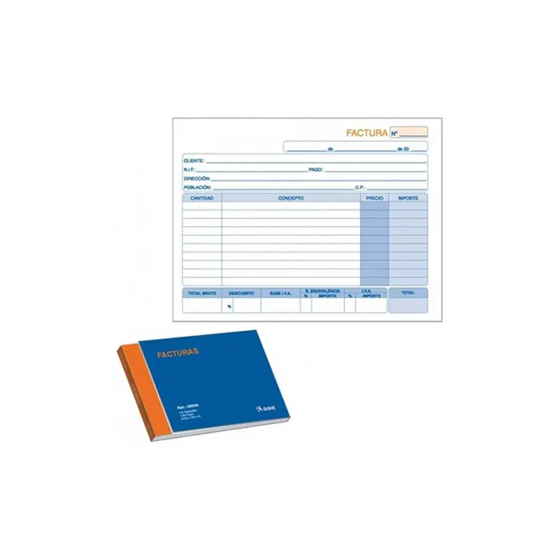 Talonario Facturas a5 Apaisado Duplicado Autocopiativo Hecho A Mano