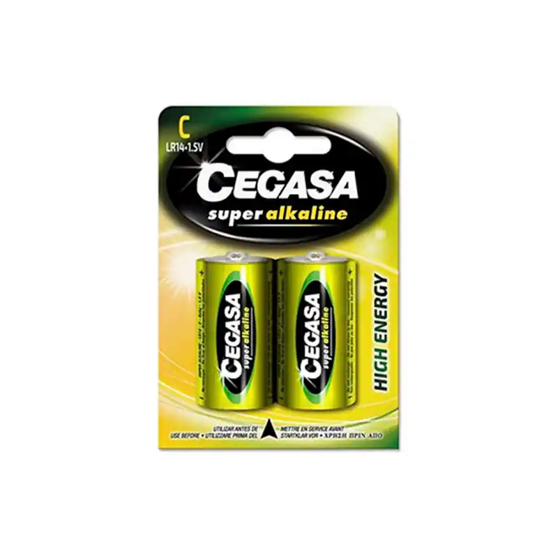 Nuevo Modelo Pilas Super Alcalinas Cegasa LR14 2Ud C