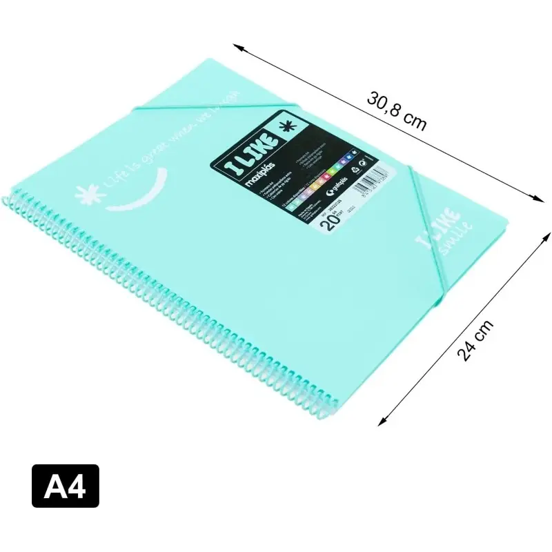 Carpeta 20 Fundas Espiral Maxiplas Turquesa Promoción Exclusiva