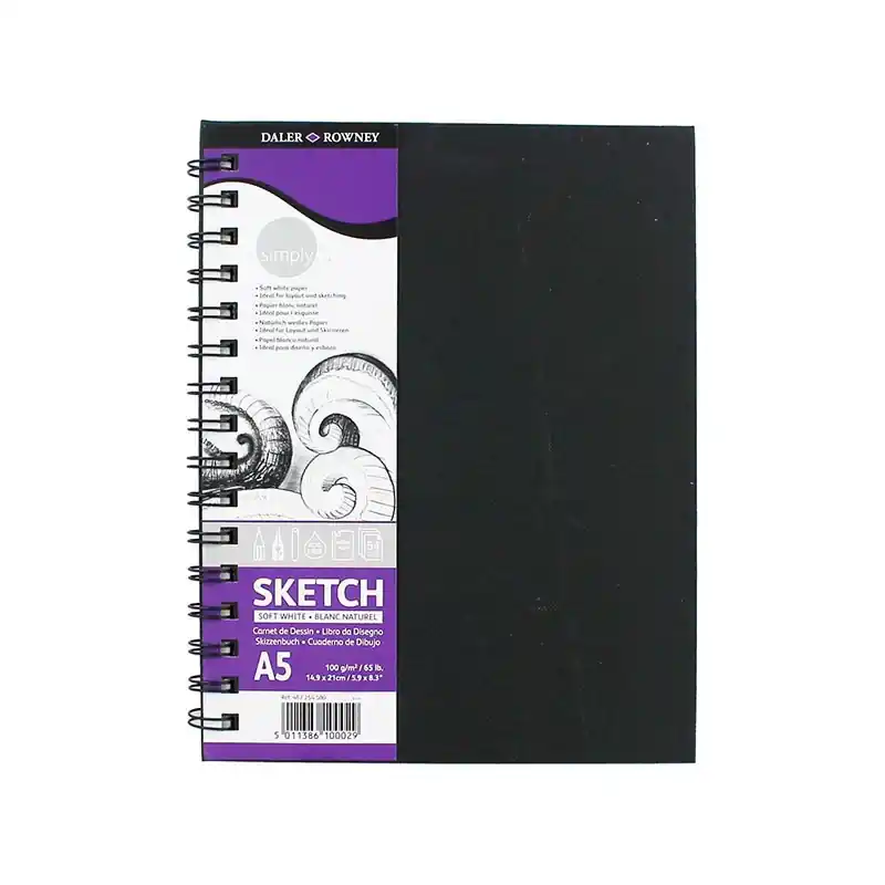 Ordenar Ahora Mismo Cuaderno de Bocetos a5 Espiral Blanco Natural 100 gr 54 Hojas