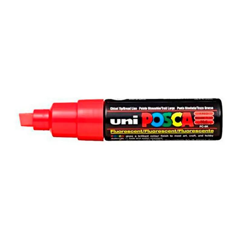 Marcador Posca Pc-8K Fluorescente Rojo Profesional
