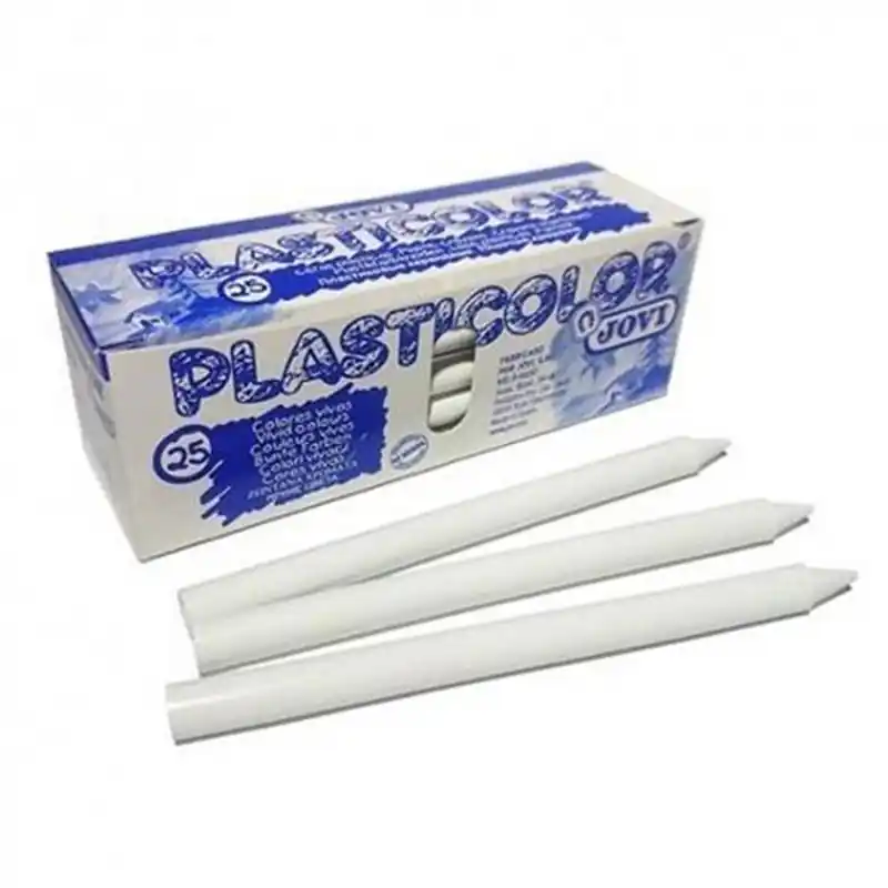 Mayoreo Ceras de Colorear PlastiDecor Blanco 25Uds