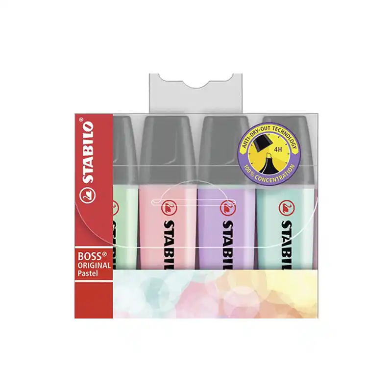 Certificado Subrayador Stabilo Fluorescente Pastel 4 Colores