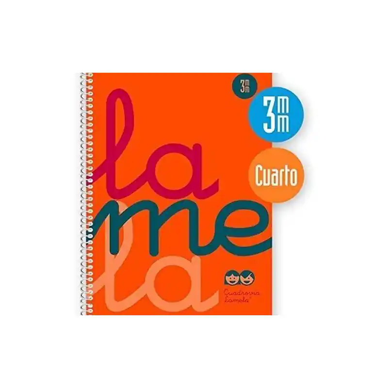 Auténtico Cuaderno Lamela A5 Tapa Plástica Naranja 3mm 80 Hojas