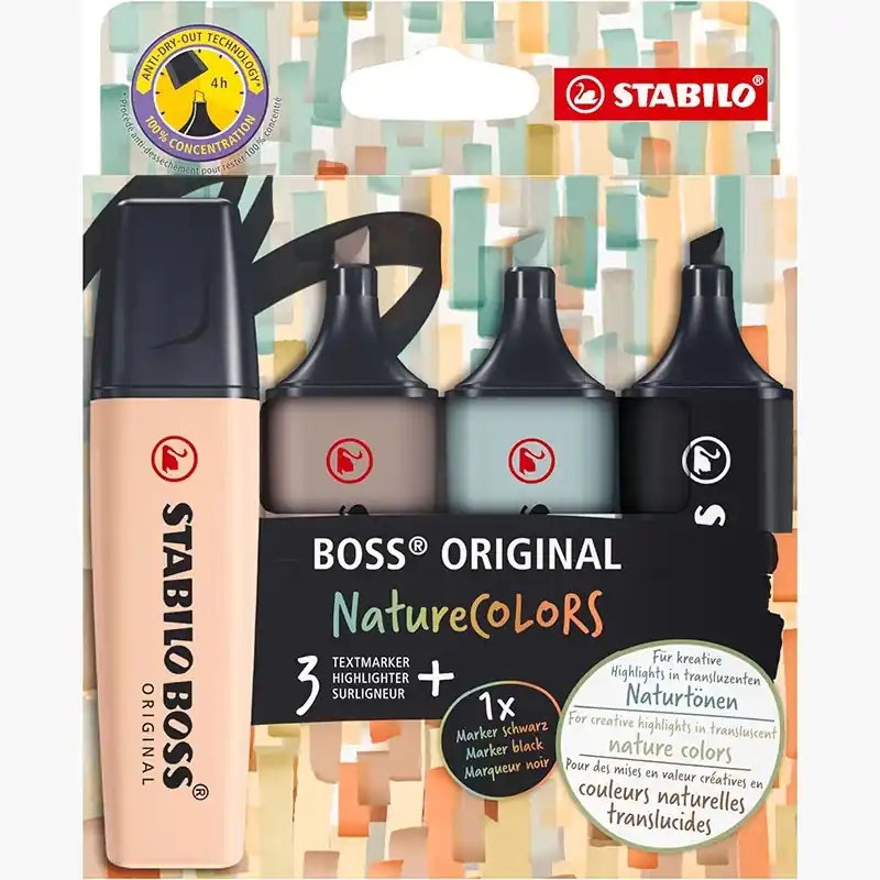Garantía Incluida Subrayador Stabilo Boss Nature Estuche 4Uds