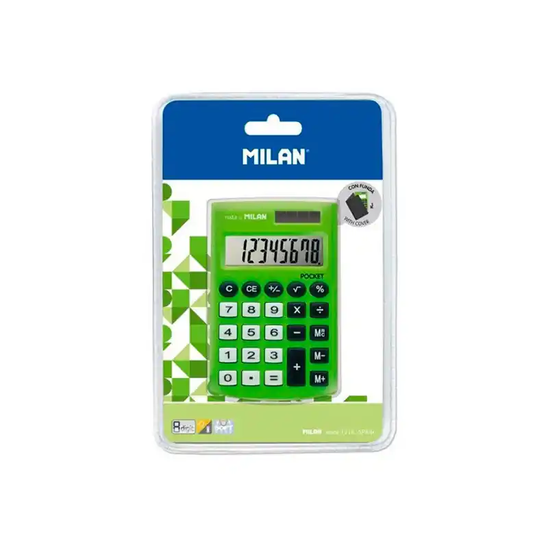 Gran Oferta Calculadora Milan Pocket Verde Funda 8 Dígitos