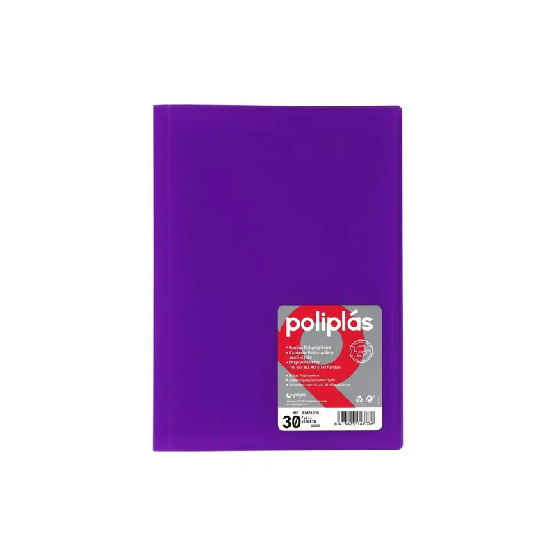 A Buen Precio Carpeta 30 Fundas Traslucida Poliplas Violeta