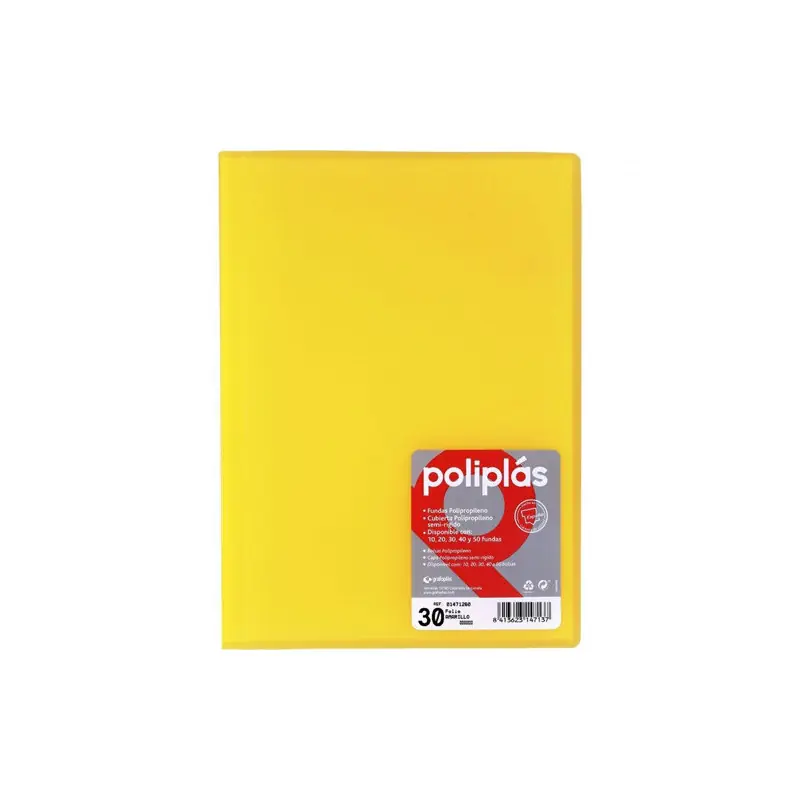 Precio De Fábrica Carpeta 30 Fundas Traslucida Poliplas Amarillo