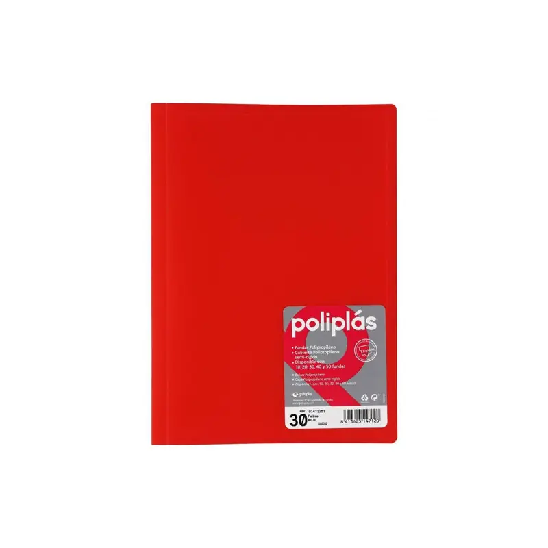 Comprar En Línea Carpeta 30 Fundas Traslucida Poliplas Rojo
