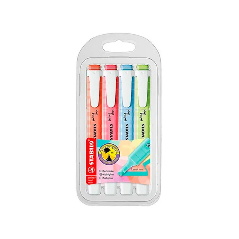 Subrayadores Stabilo Swing Cool Flúor 4 Colores Compra Hoy