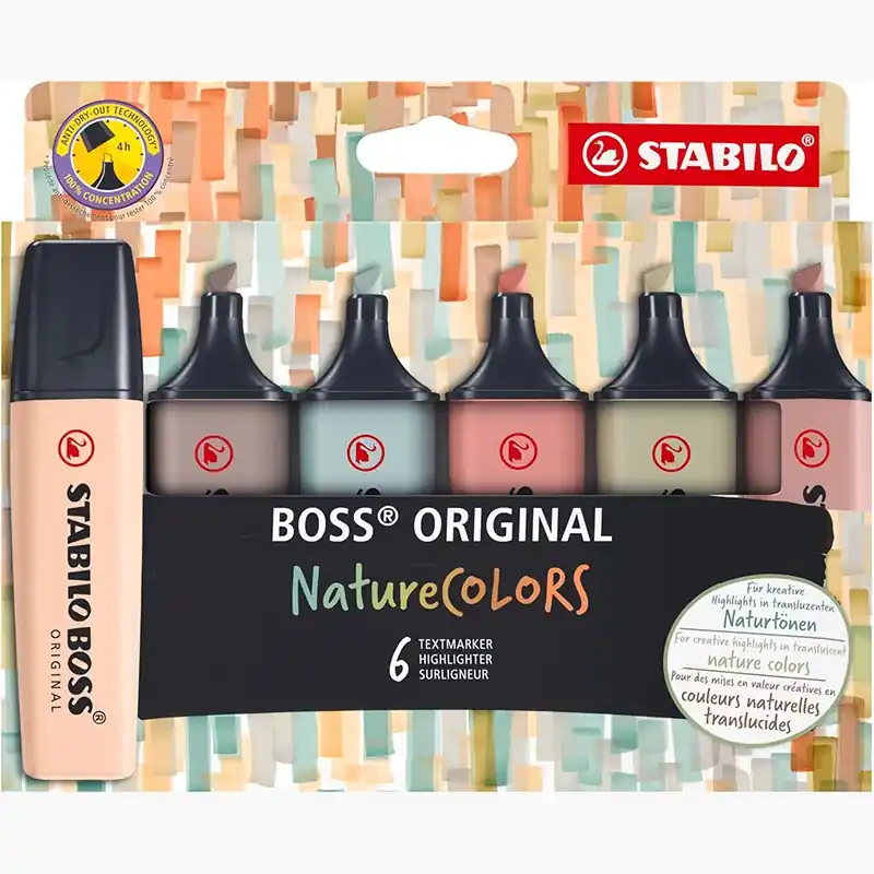 Subrayador Stabilo Boss Nature Estuche 6Uds Entrega Rápida