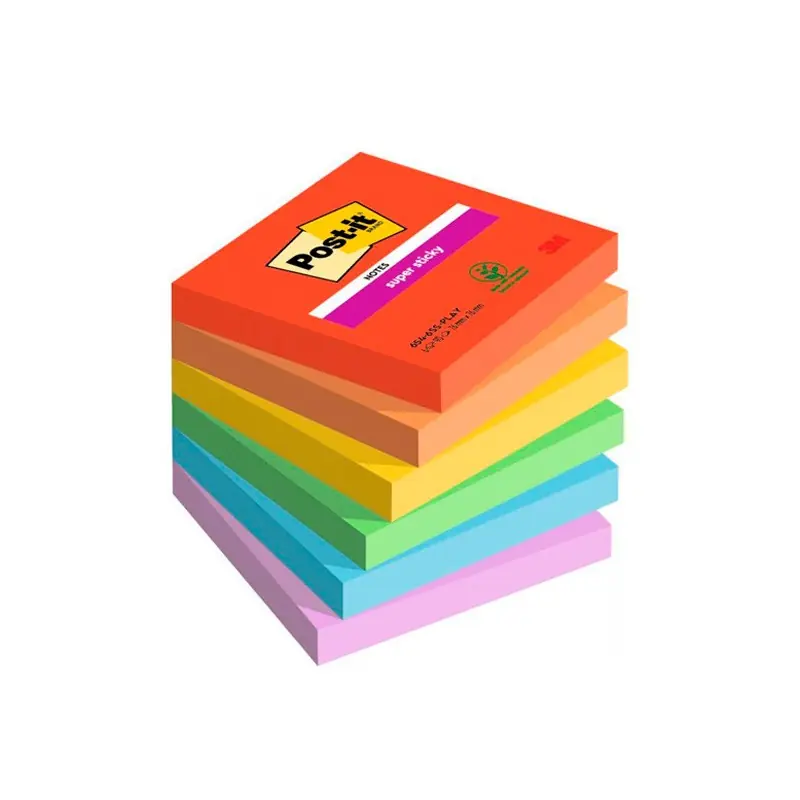 Novedad Post-It Notas Adhesivas Super Sticky Playful 76x76mm 90 Hojas/Bloc 5 Blocs/Paquete