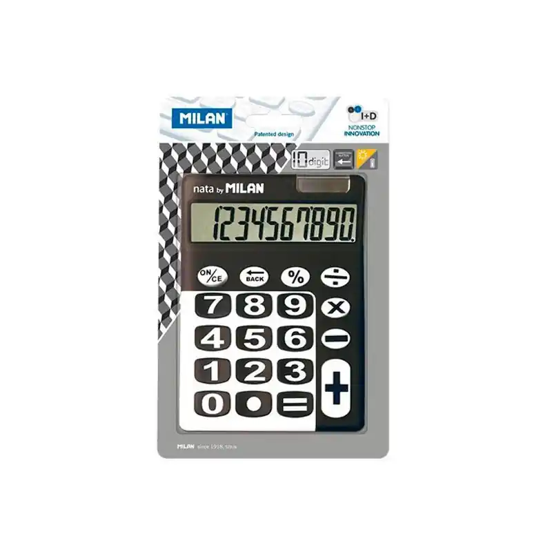 Calculadora Milan Teclas Grandes Negro 10 Dígitos Novedad