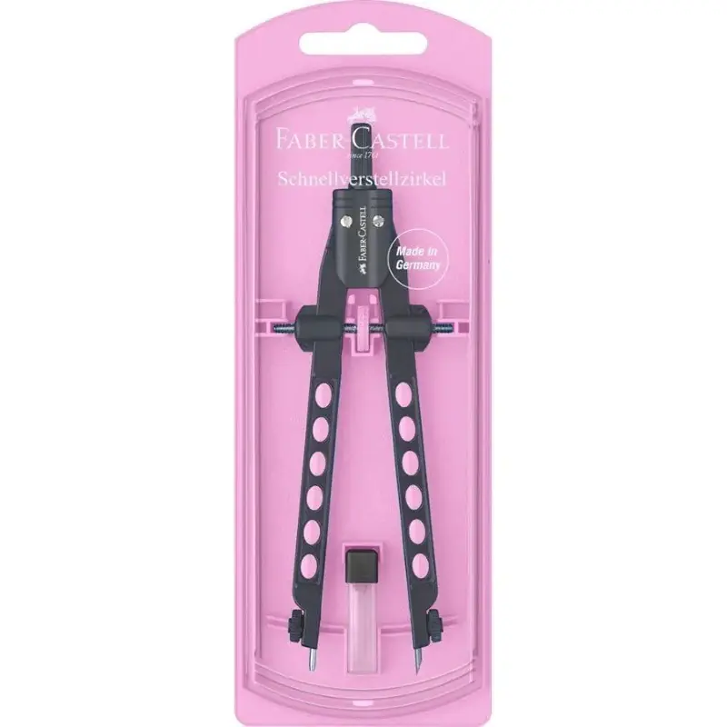 Compás Dibujo Ajuste Rápido Faber Castell Rosa Pastel Precio De Fábrica