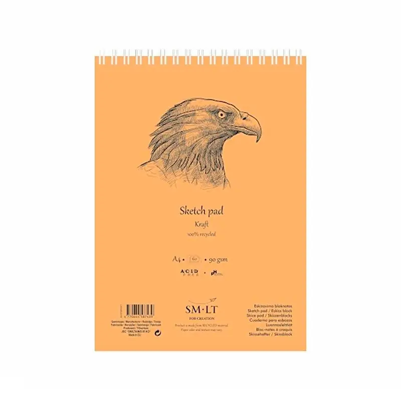 Cuaderno de Bocetos a4 Reciclado 90 grs 60 Hojas Certificado