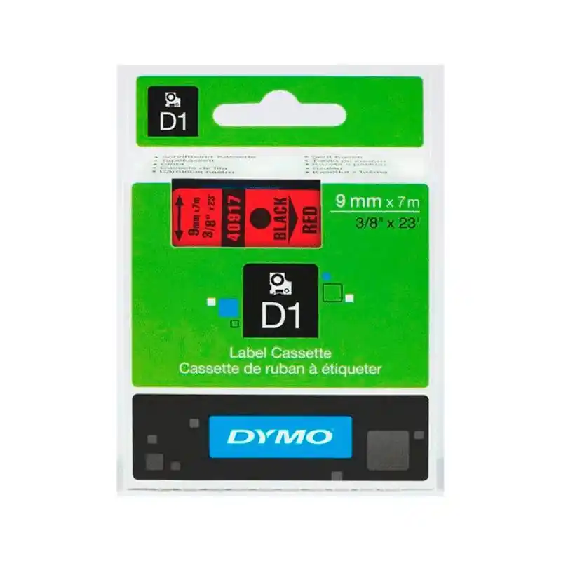 Directo De Fábrica Cinta de Rotular Dymo D1 Negro Rojo 9mm x 7M