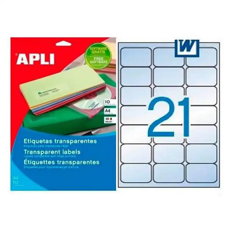 Favorito De Clientes Etiquetas Adhesivas APLI Translucidas Resistente Intemperie 63,5x38,1mm