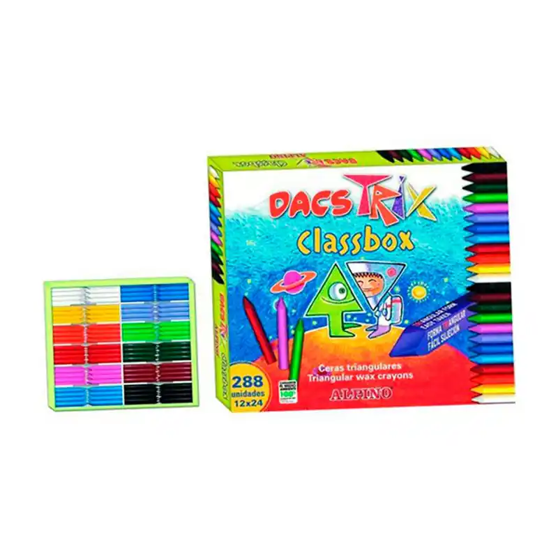 Precio Económico Ceras de Colorear Semiblandas Dacstrix Triangulares Schoolpack 288Uds