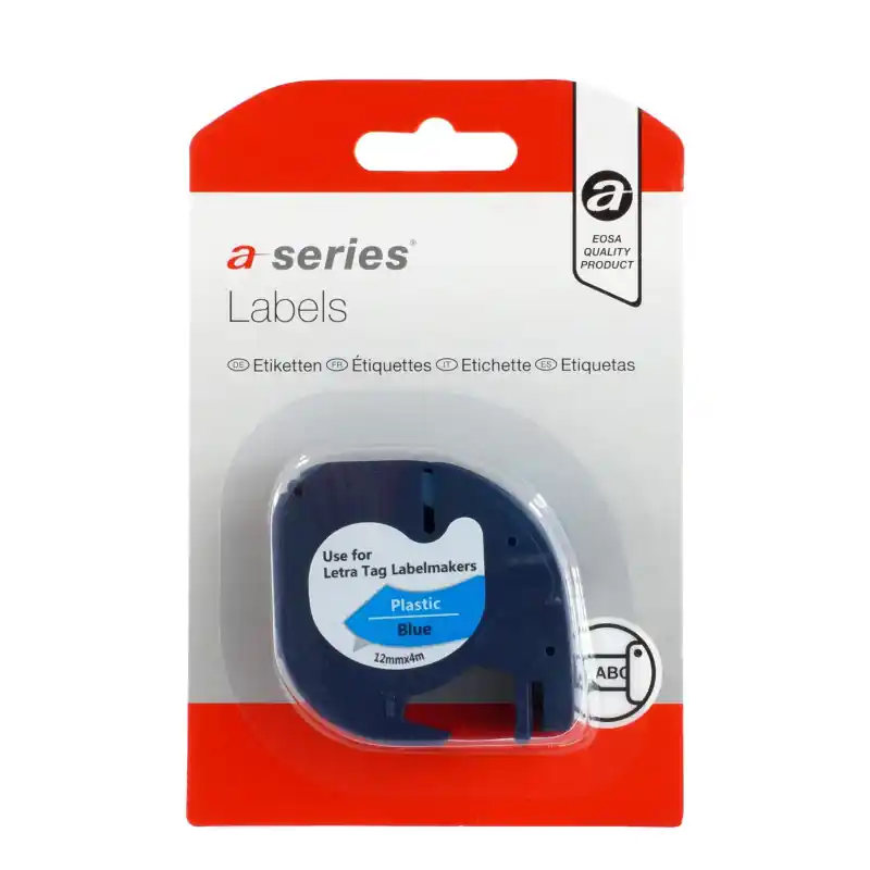 Solo Por Tiempo Limitado CINTA ROTULAR A-SERIES PARA DYMO LETRATAG 12mm x 4m PLÁSTICO - Azul