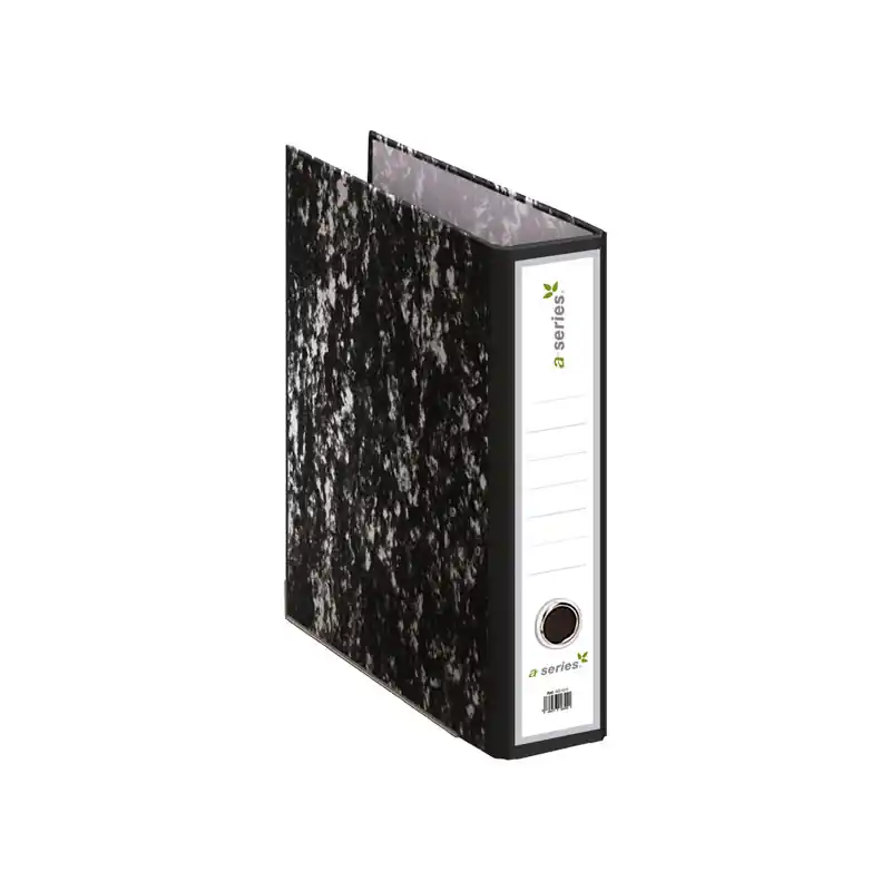 Económico ARCHIVADOR JASPEADO NEGRO A-SERIES A4 SIN RADO