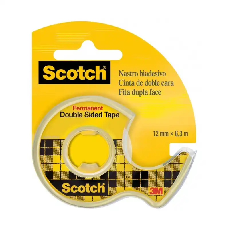 CINTA ADHESIVA SCOTCH DOBLE CARA 12mm x 6m CON DISPENSADOR Compra Hoy