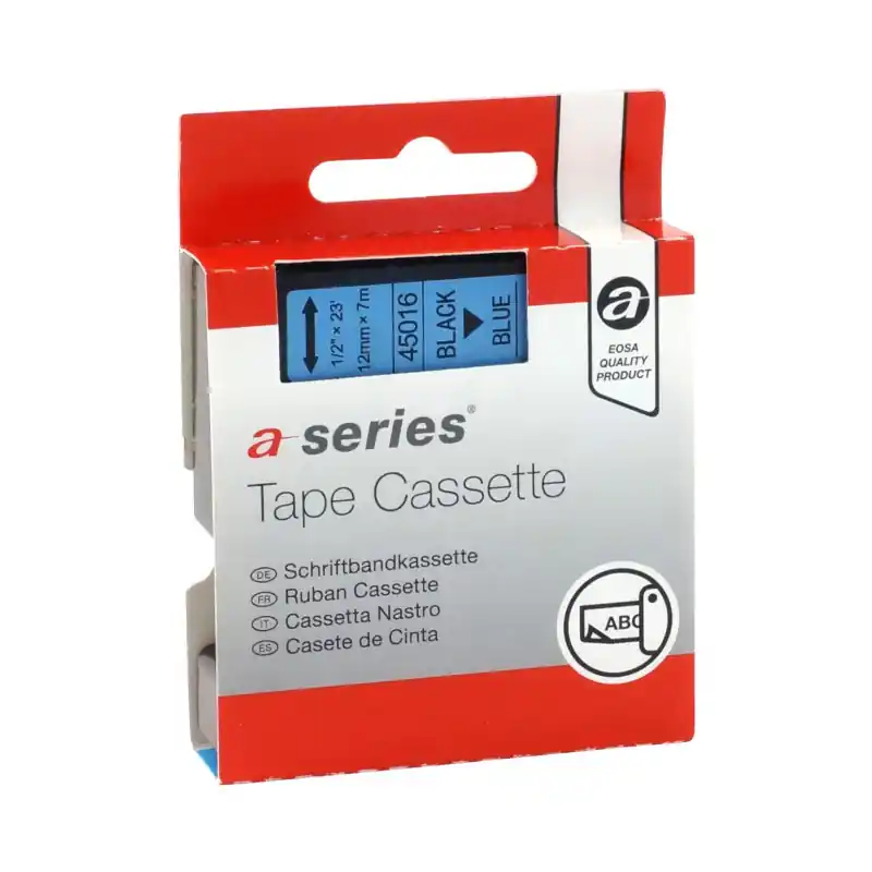 CINTA ROTULAR A-SERIES PARA DYMO LABEL MANAGER 12 mm x 7m ELECTRÓNICA - Azul Envío Exprés