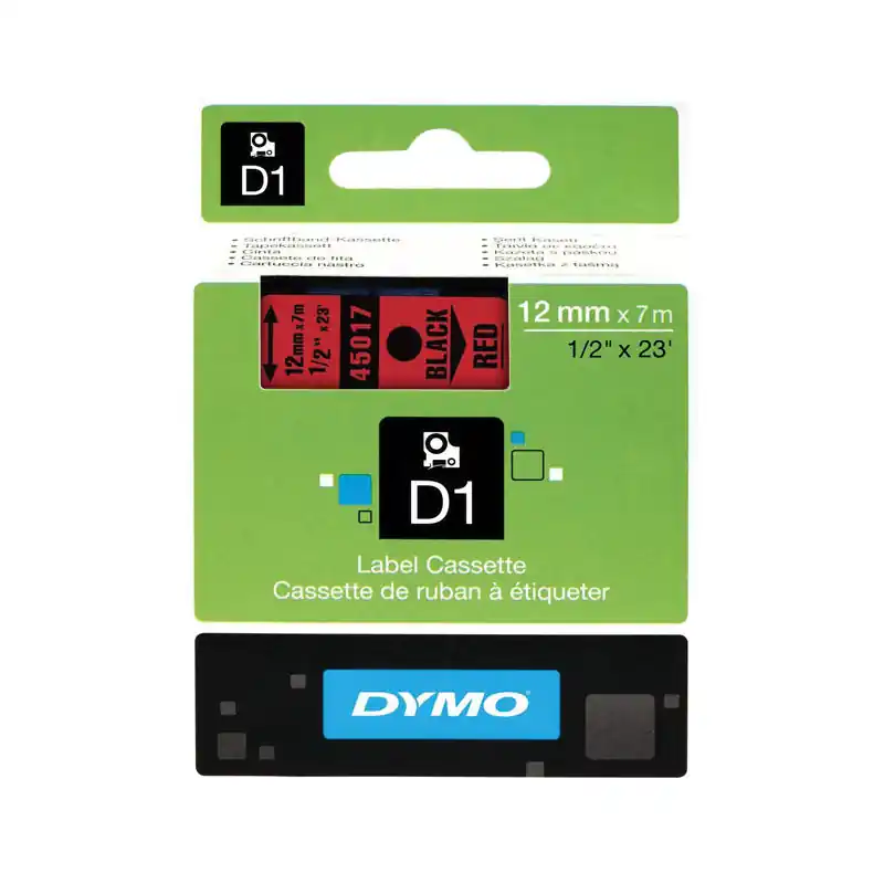 CINTA ROTULAR DYMO D1 12mm - Rojo Ocasión Especial