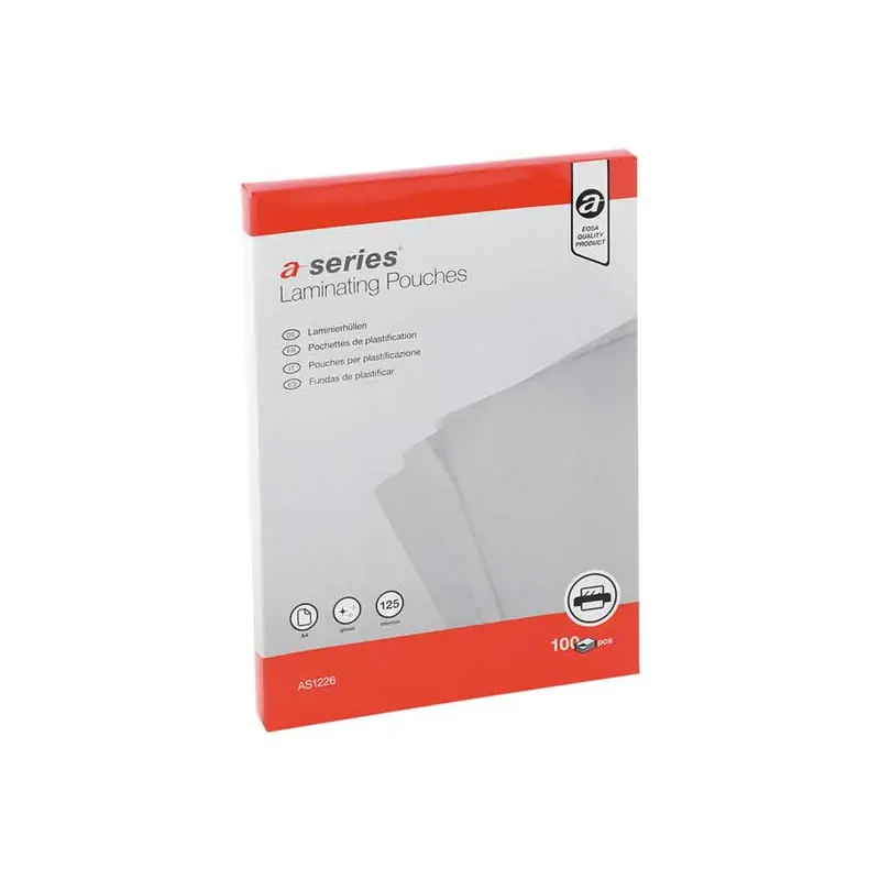 Última Oportunidad PACK 100 FUNDAS DE PLASTIFICAR A-SERIES BRILLO A4 125 MICRAS