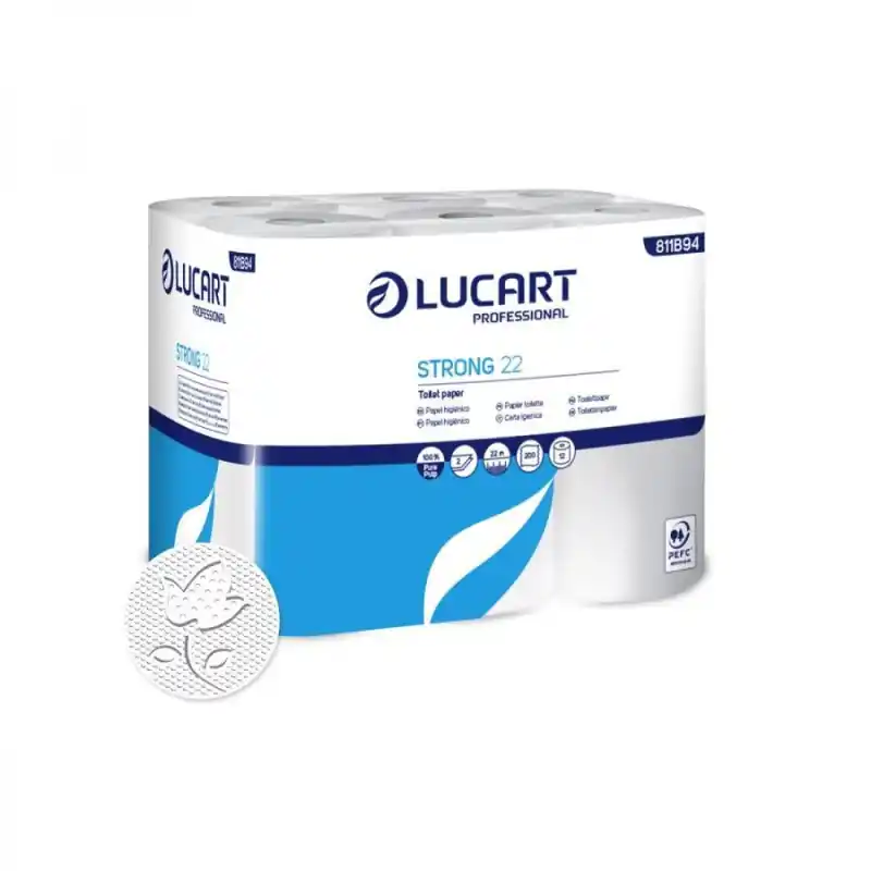 PACK 12 ROLLO PAPEL HIGIÉNICO LUCART STRONG 22 Devolución Gratuita