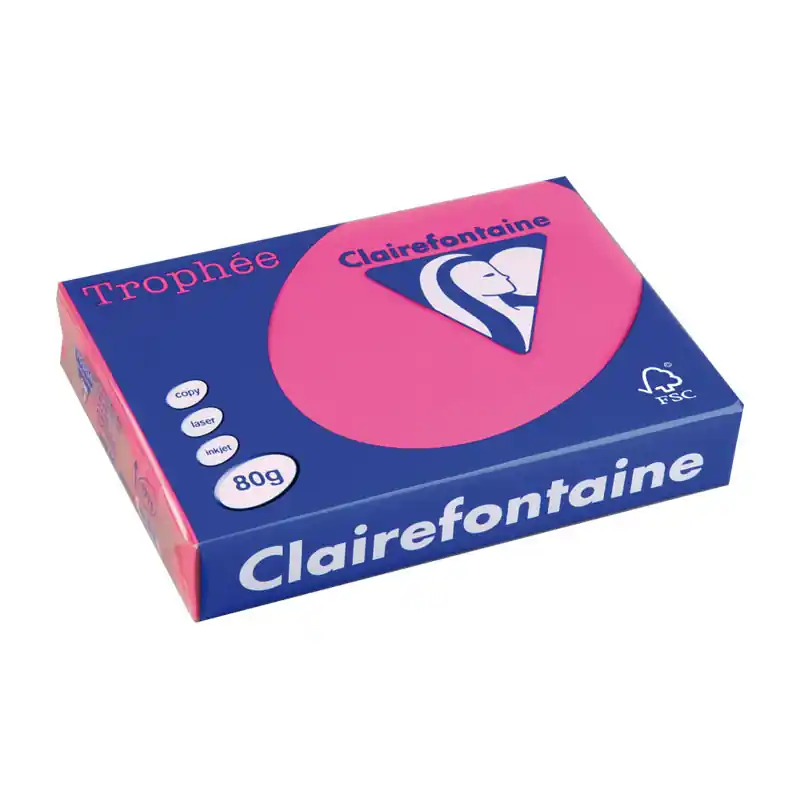 PAQUETE 500h PAPEL TROPHÉE CLAIREFONTAINE A4 INTENSO - Fucsia Mayoreo