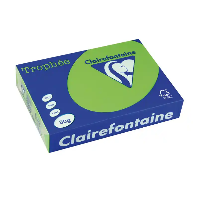 PAQUETE 500h PAPEL TROPHÉE CLAIREFONTAINE A4 INTENSO - Verde menta Marca Reconocida