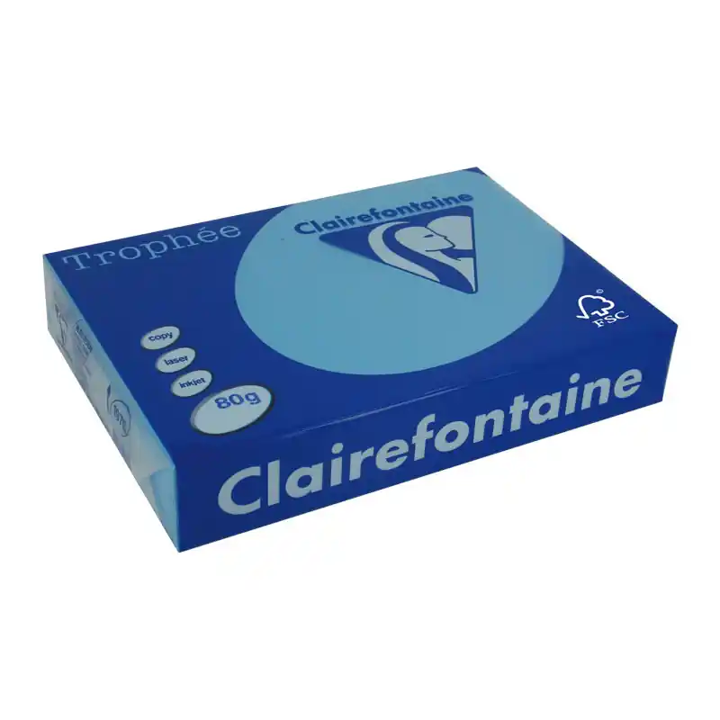PAQUETE 500h PAPEL TROPHÉE CLAIREFONTAINE A4 INTENSO - Azul claro Ordenar Ahora Mismo