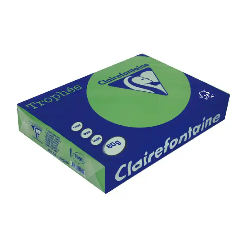 PAQUETE 500h PAPEL TROPHÉE CLAIREFONTAINE A4 INTENSO - Verde billar Moderno