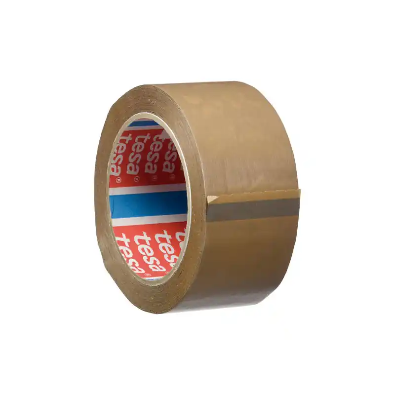 CINTA EMBALAR TESAPACK PVC RUGOSA 50mm x 66m - Marrón Económico