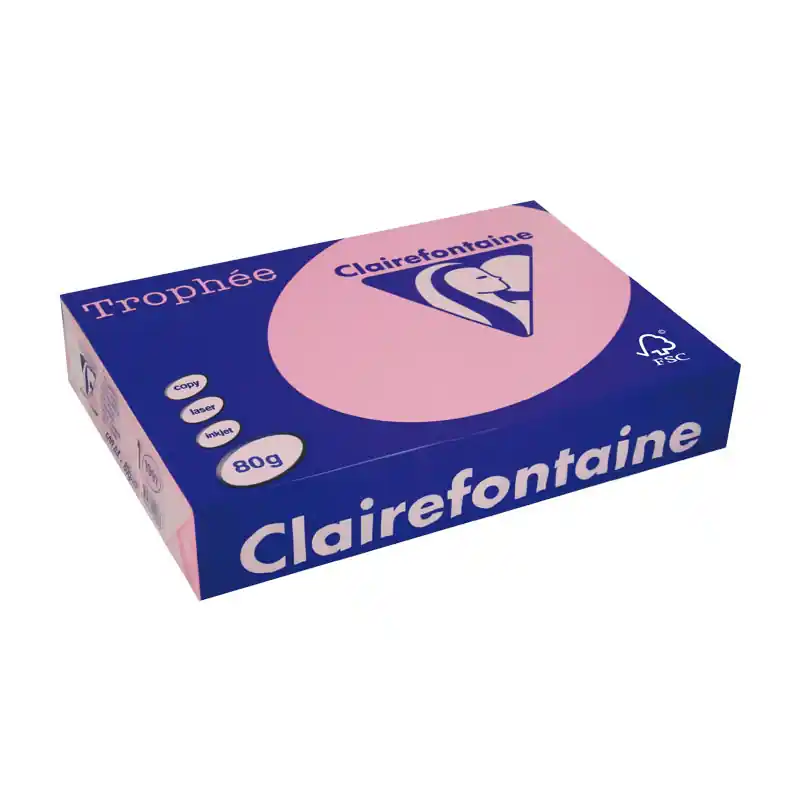PAQUETE 500h PAPEL TROPHÉE CLAIREFONTAINE A4 PASTEL - Rosa Fuerte Gran Oferta