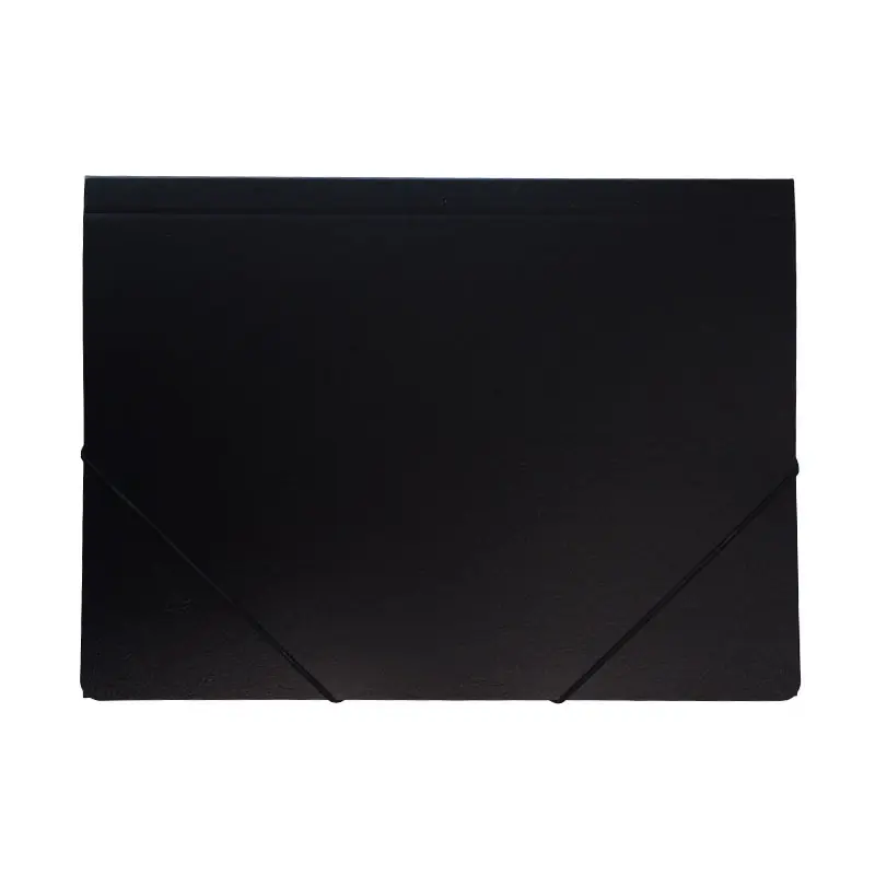 CARPETA DE CARTÓN GOFRADO CON SOLAPAS Fº - Negro Precio Rebajado