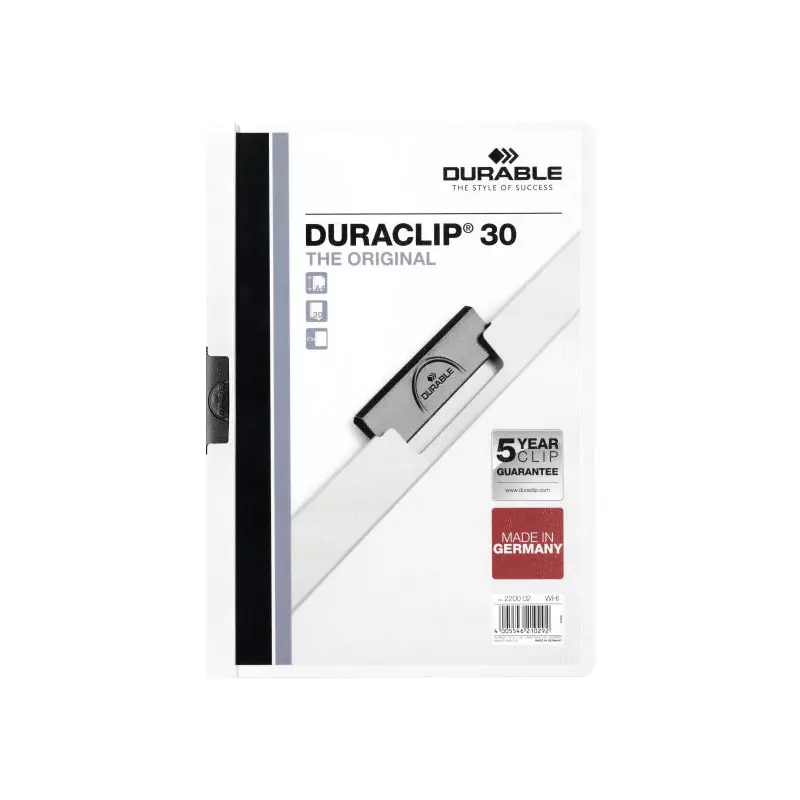 DOSSIER DURABLE CON PINZA DURACLIP 30h - Blanco Precio De Fábrica