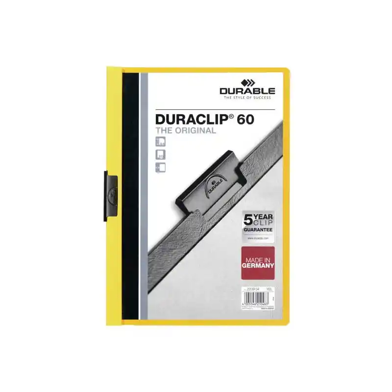 Nuevo Modelo DOSSIER DURABLE CON PINZA DURACLIP 30h - Amarillo