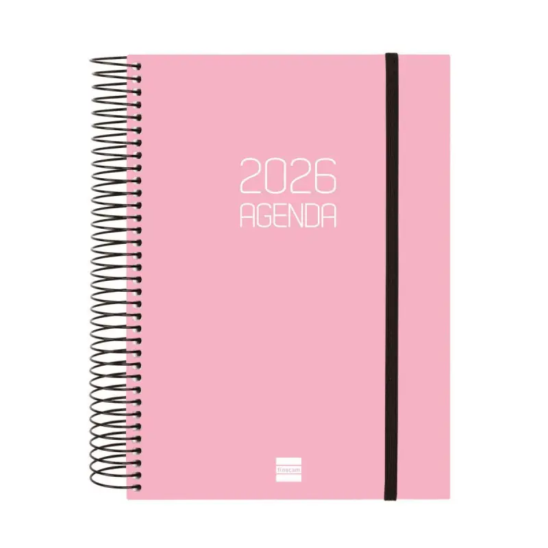 AGENDA 2026 FINOCAM "OPAQUE" SEMANA VISTA 15,5x21,2cm CASTELLANO - Rosa Edición Limitada