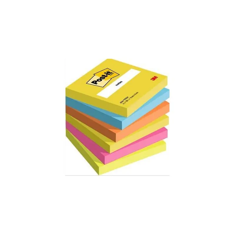 Envío Inmediato PACK 6 BLOCS DE NOTAS POST-IT "ENERGETIC" 76x76mm