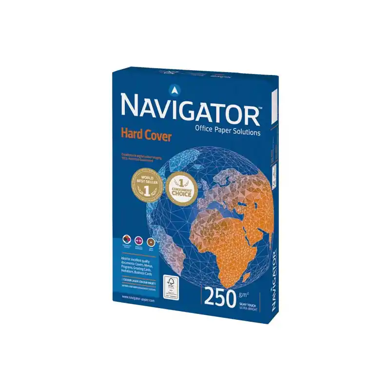 PAQUETE 125h PAPEL NAVIGATOR "HARD COVER" A4 250gr Súper Precio