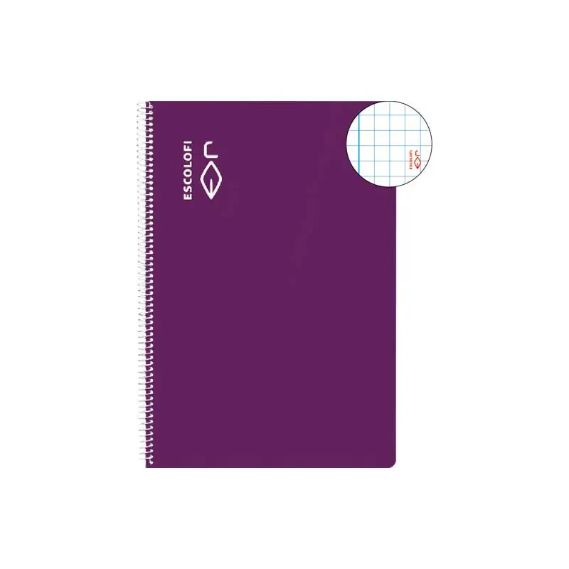 Económico CUADERNO ESPIRAL 80h ESCOLOFI A4 5x5 CON MARGEN - Violeta