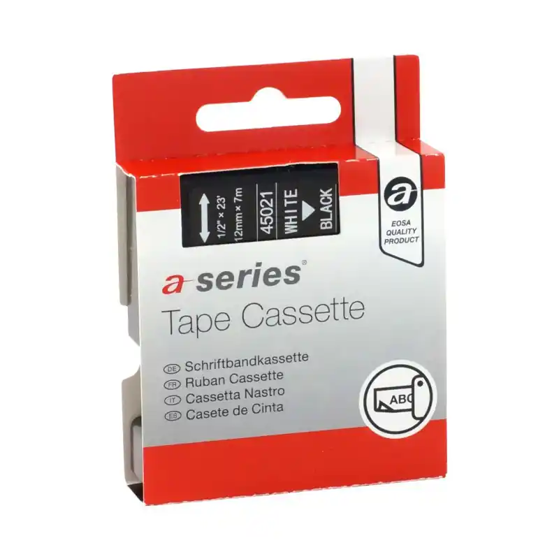 Oferta Flash CINTA ROTULAR A-SERIES PARA DYMO LABEL MANAGER 12 mm x 7 m MANUAL BLANCO/NEGRO