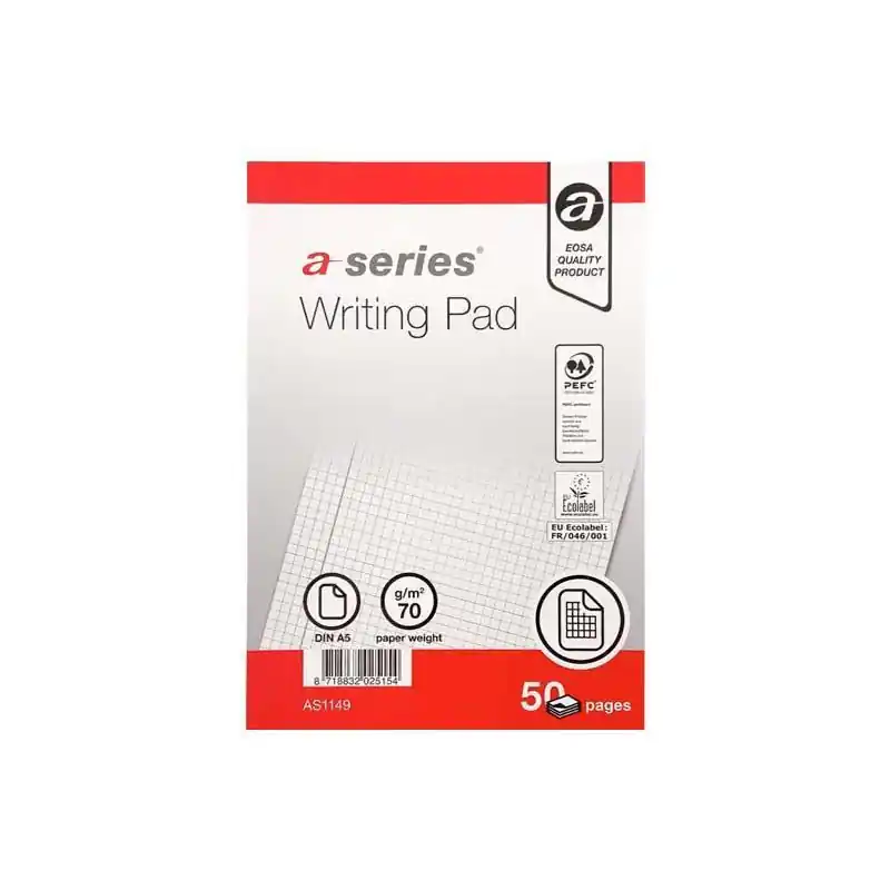 BLOC DE NOTAS A-SERIES A5 5x5 CON TAPA 50h Garantía De Devolución De Dinero