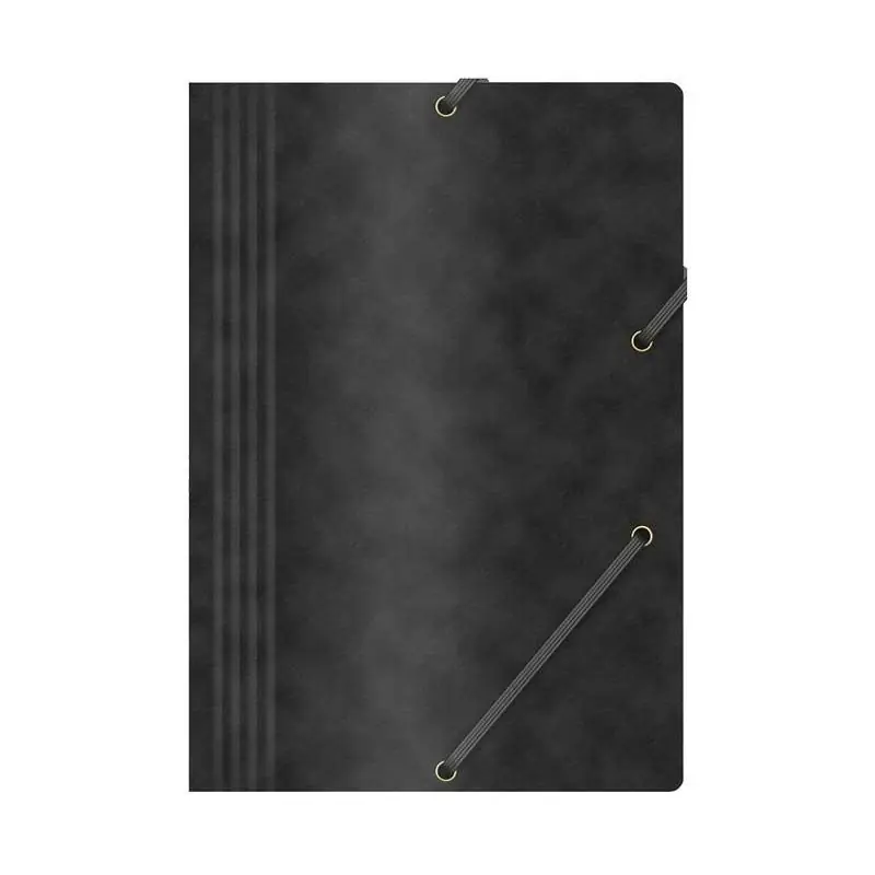 Marca Reconocida CARPETA CON GOMAS Y SOLAPAS A4 - Negro